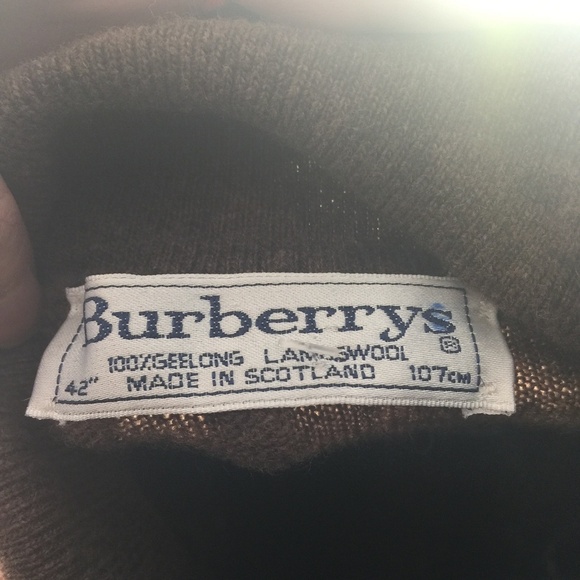 Burberry Brown Argyle Wool Turtleneck Sweater 42 - Picture 4 of 5